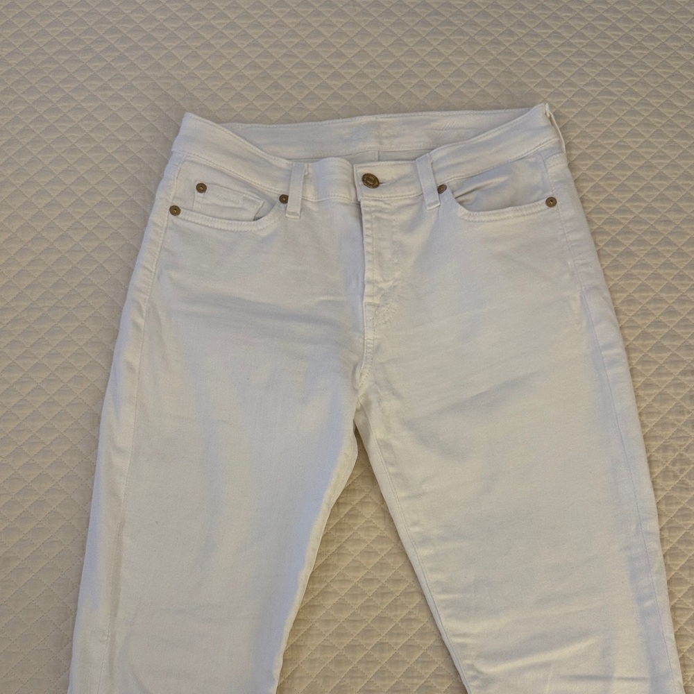 7 for All Mankind White Skinny Jeans